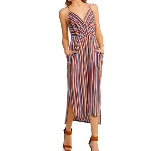 BCBGeneration Striped Midi Dress